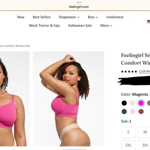 FeelinGirl Magenta Wireless Comfort Bra